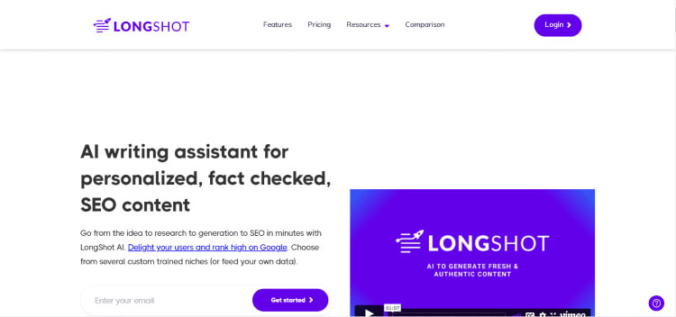 Page d'accueil Longshot