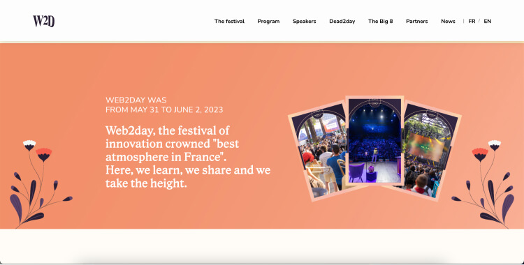 Page d'accueil Web2Day